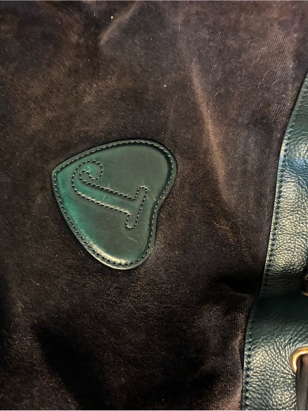 Vintage Juicy Couture Brown Suede Shoulder Bag with Pink Logo and  Blue Trim - Picture 7 of 9